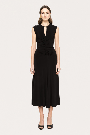 Ruched jersey midi dress