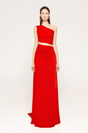 Rhinestone-embellished gown
