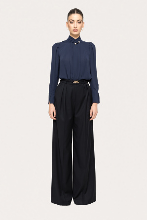 High-rise straight pants