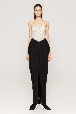 Crystal-embellished corset gown