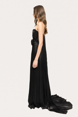 Pleated chiffon maxi dress