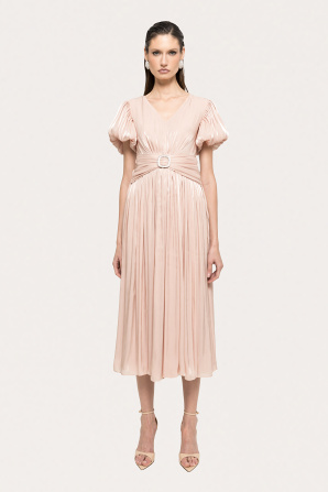 Crystal-detail chiffon midi dress