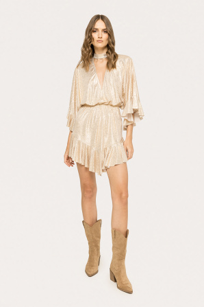 Ruffle-trim mini dress