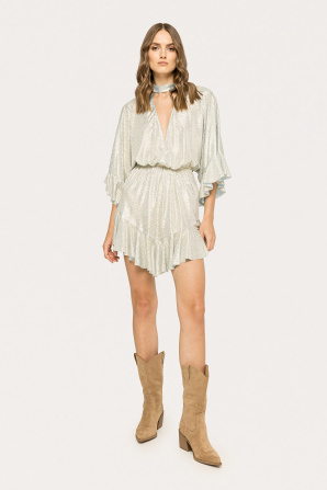 Ruffle-trim mini dress