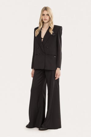 Open-back linen blazer