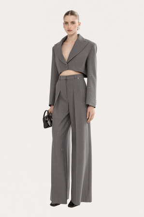 Sequin-detail wide-leg pants