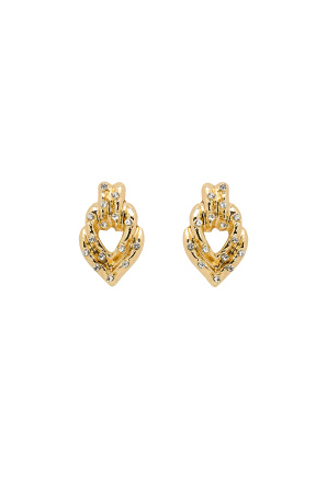 Crystal-embellished textured earrings