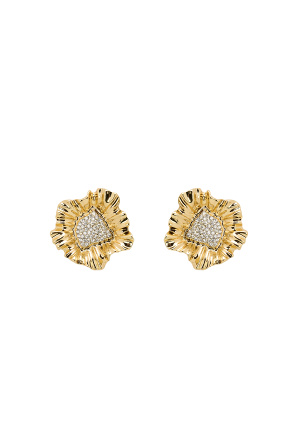 Crystal-embellished textured earrings