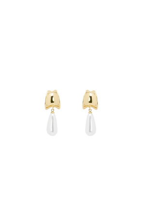 Faux-pearl earrings