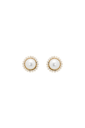 Faux-pearl stud earrings