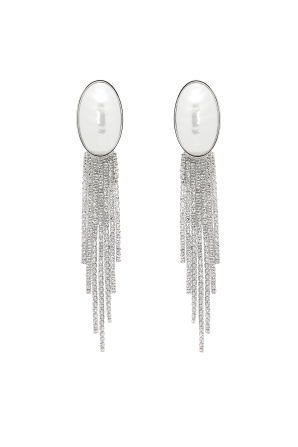 Crystal-embellished fringed earrings