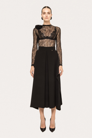 High-waisted midi skirt