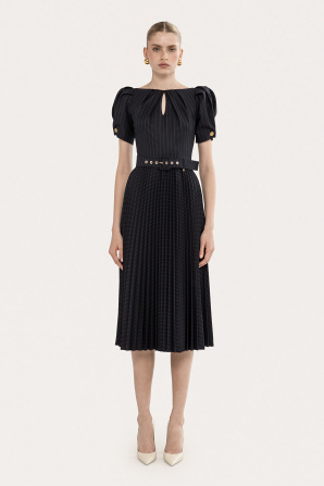 Pleated midi dress