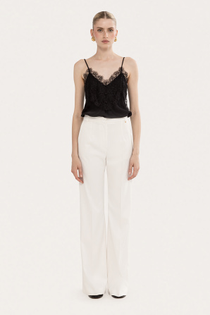 Lace-panel viscose top