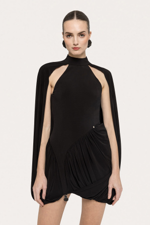 Cape-design mini dress