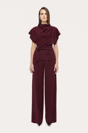 Draped chiffon top