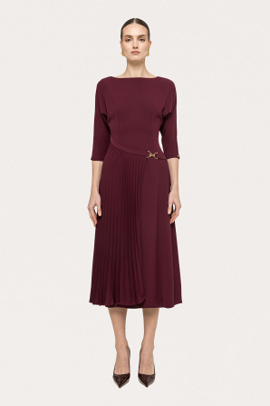 Pleat-detail midi dress