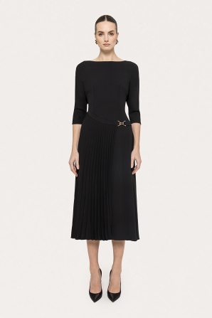 Pleat-detail midi dress