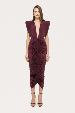 Ruched midi dress