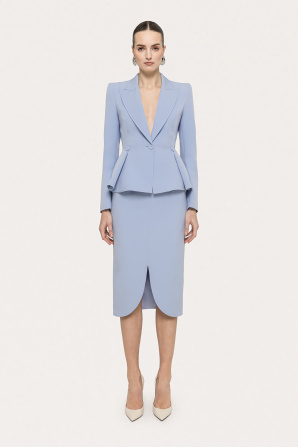 High-waisted pencil midi skirt