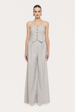 Embellished wide-leg pants