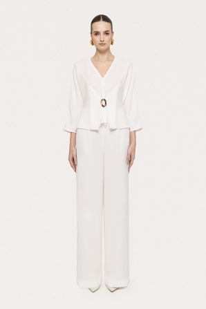 High-waisted crepe pants
