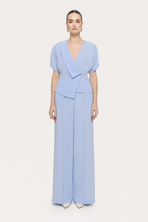 High-waisted crepe pants