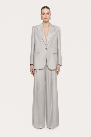 Single-breasted linen blazer