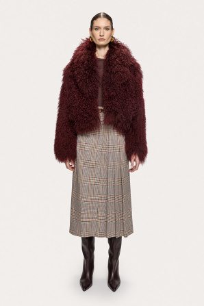 Checked tailored midi skirt