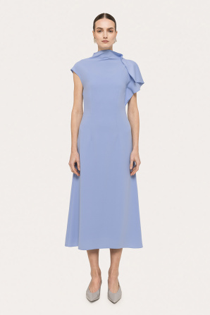 A-line crepe midi dress