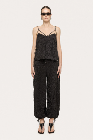 Crinkle-effect pants
