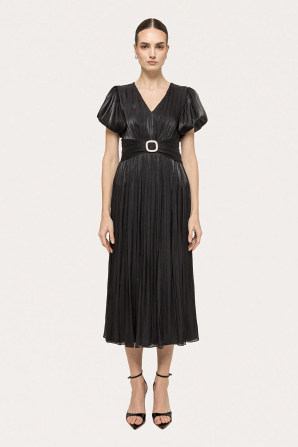 Crystal-detail chiffon midi dress