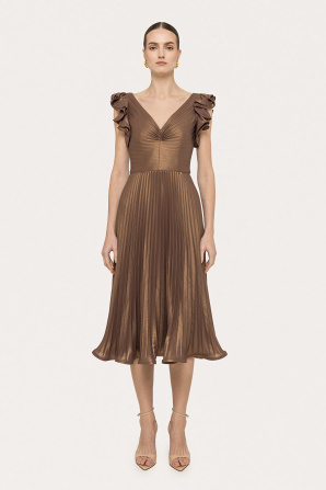 Pleated midi dress