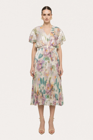 Printed chiffon midi dress