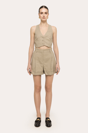 Cropped cotton waistcoat