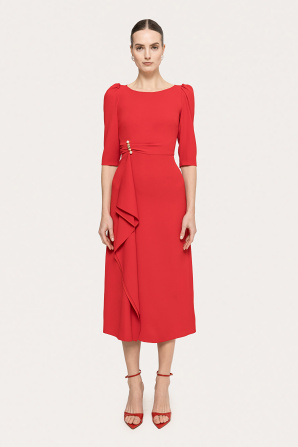 Pearl-detail midi dress