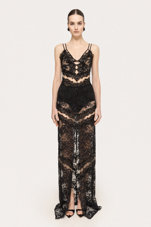 Beaded lace maxi dress
