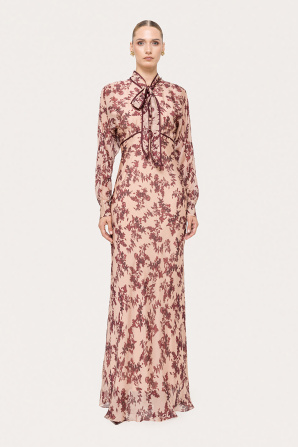Silk and viscose floral maxi dress
