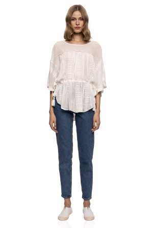 Embroidered tassels top