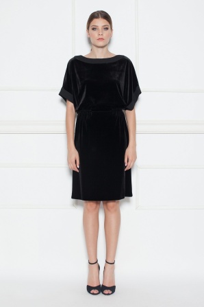 Velvet dress with elastic waist
