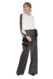 Silk top with lace insert