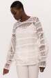 Embroidered top with long sleeves