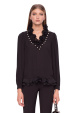Elegant top with long sleevs and V neckline