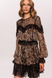 Leopard print lace dress