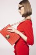 Croc print leather bag