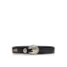 Metallic buckle leather belt