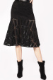 Transparent insert embroidered skirt