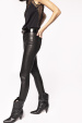 Natural leather skinny trousers