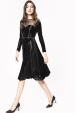 Shiny applique velvet dress
