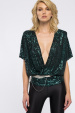 Top din paiete cu decolteu in V